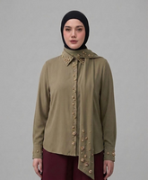 The Aura Scarf-Neck Blouse